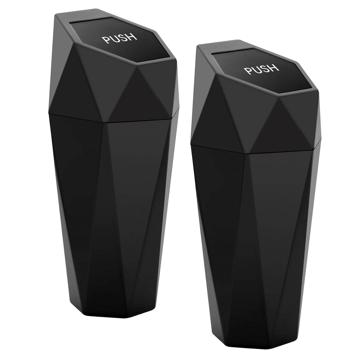 Ginsco Car Trash Can with Lid, 2 Pack Cup Holder Garbage Can for Car, Garbage Bin Cars Accessories for Interior, Leakproof Small Trash Bin, Mini Trash Can for Cars, Home, Bedroom, Office(Black) - 2, Blue image number 7