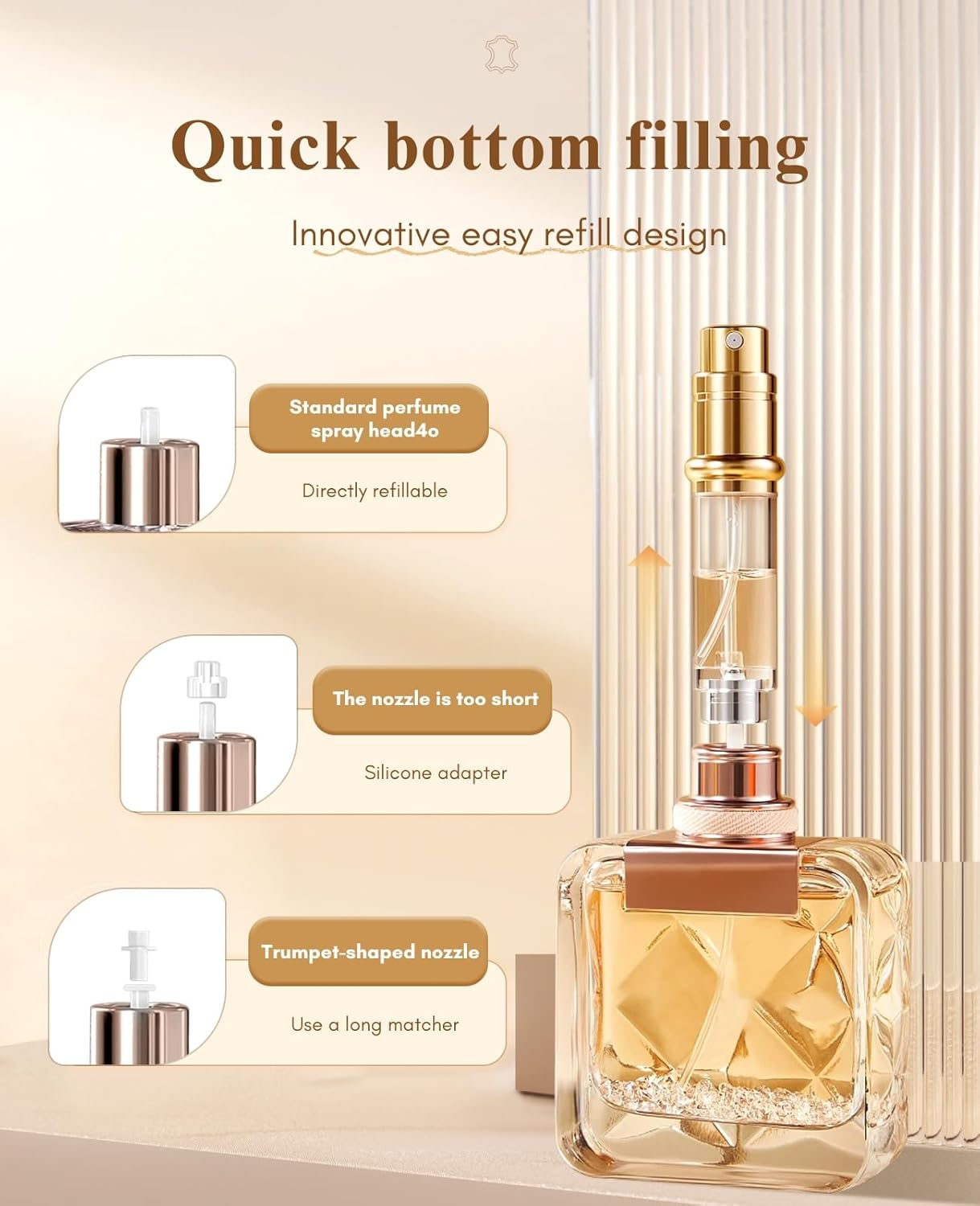 Perfume Atomizer Refillable,Empty Portable Cologne Dispenser,Mini Aftershave Sprayer for Men and Women 5ML (Pink) - Custom Made, X-Flash image number 5