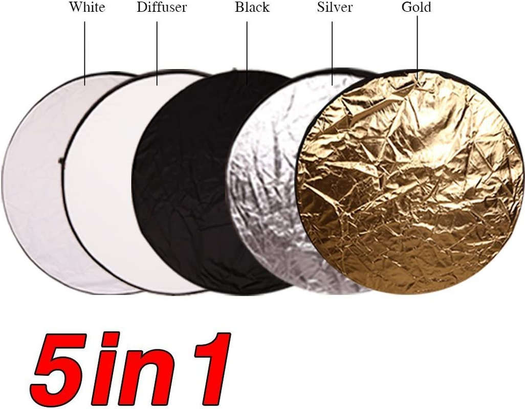 Photo Studio 32" 80Cm 5 in 1 Collapsible Multi-Disc Reflector + Reflector Boom Arm Stand Kit: 67 Inch Reflector Holder Bracket, 79 Inch Light Stand for Photo Video Portrait Photography