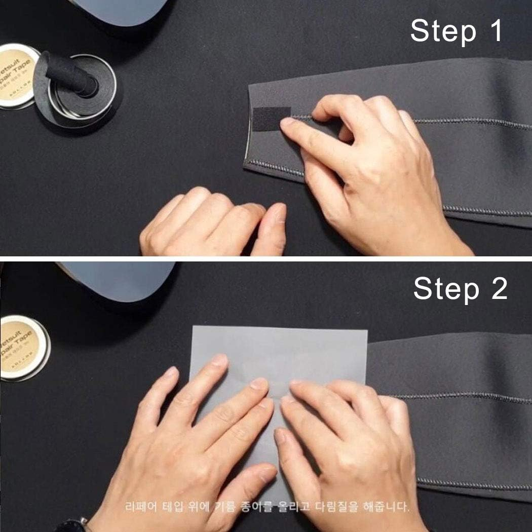 (5M, Black) - Wetsuit Repair Tape Iron-On Seam Sealing Waterproof Patch for Neoprene (Black, 5M) image number 2