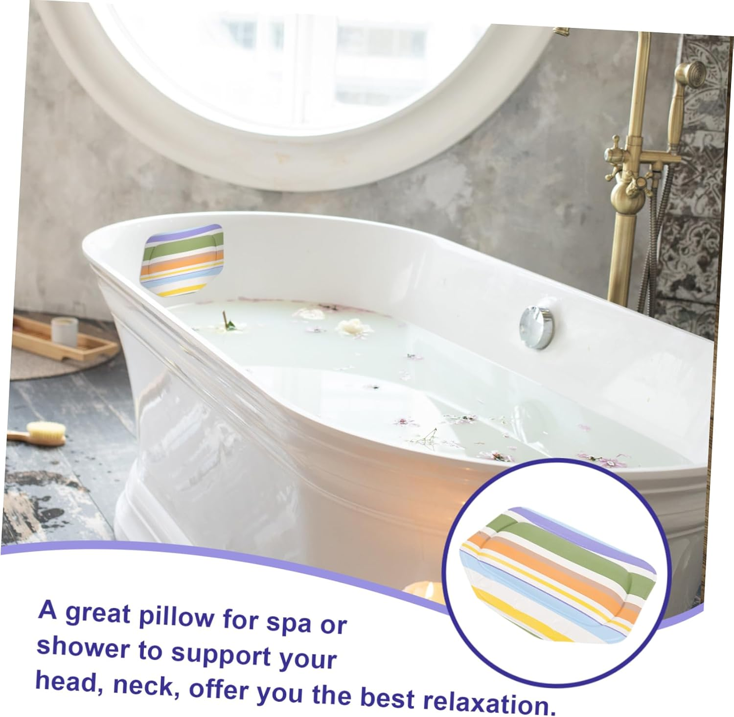 HAPINARY Luxury Bathtub Pillow Cups Neck Back Support for Spa Relaxation PVC Material for Longevity Bath Pillow for Tub image number 3
