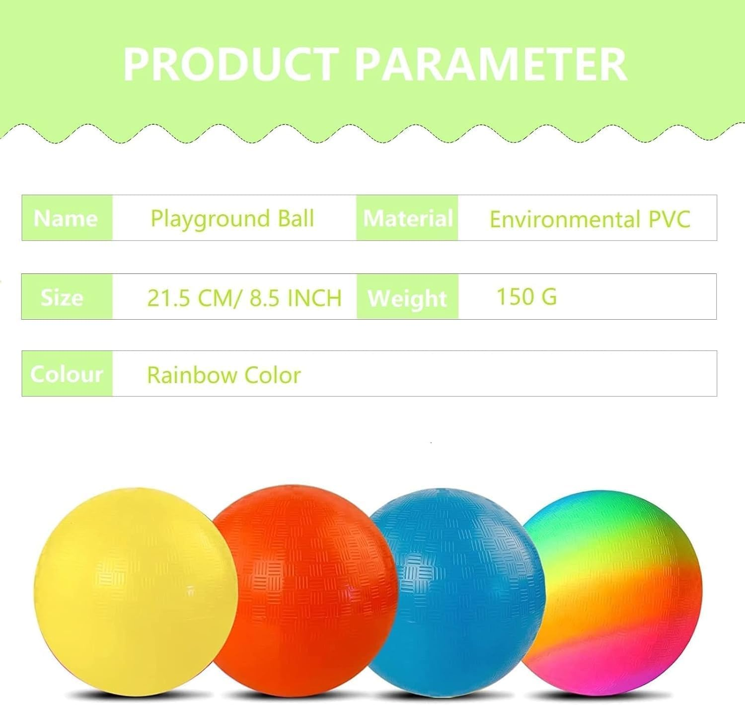 Playground Ball, 8.5 Inch Kickball for Kids Adults Indoor & Outdoor Dodgeball Handball Four Square Ball Schoolyard Game image number 6