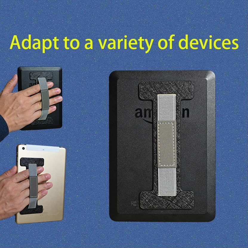 Adhesive Hand Strap for Kindle, Ipad, Kobo, BOOX &ndash; Universal PU Leather Hand Strap with Silk Texture, Adjustable & Removable Grip for Tablets, E-Readers, and More (Blue) image number 6