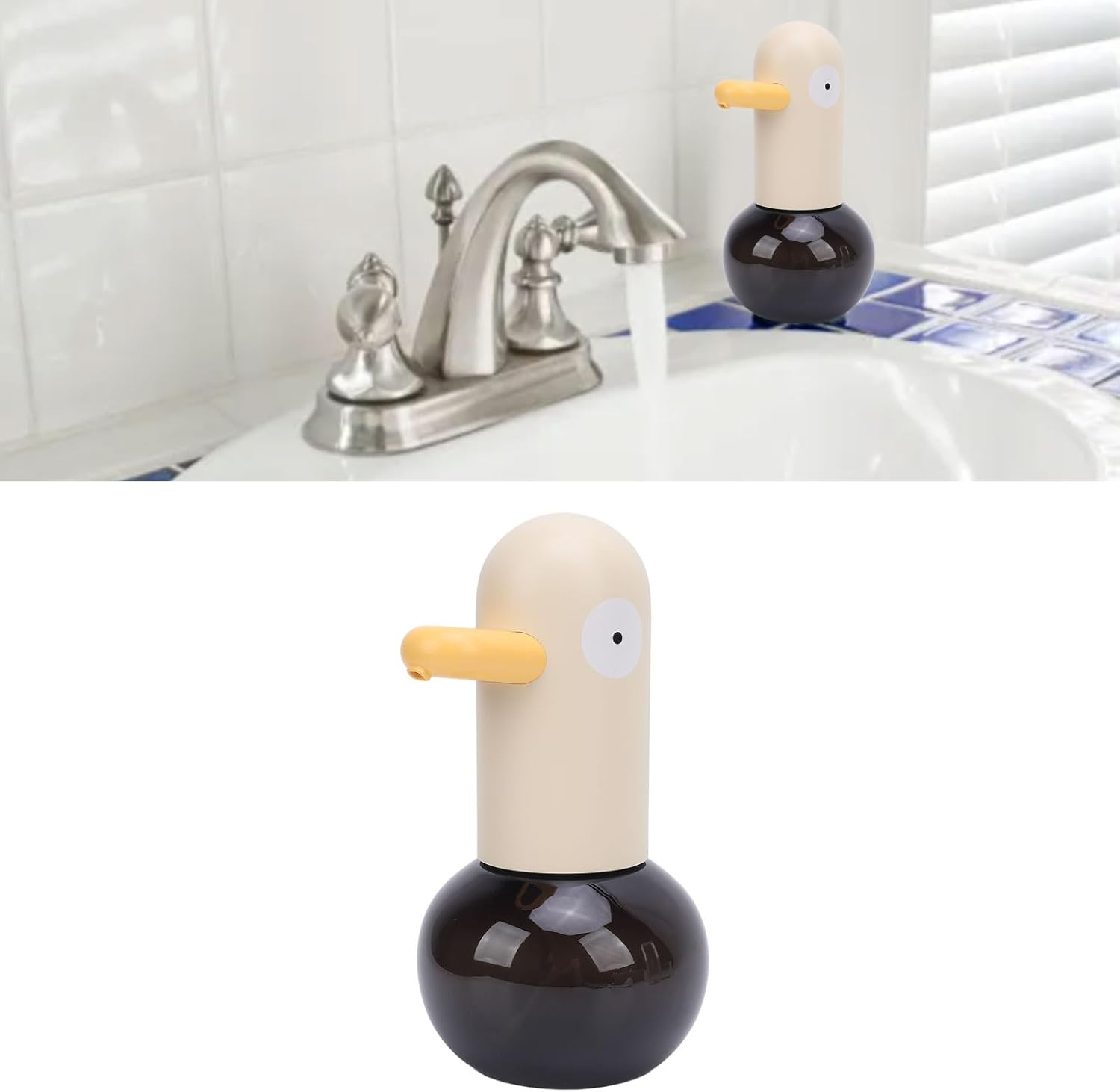 Automatic Foaming Soap Dispenser, Cute Cartoon Duck Design, Touchless Foam Soap Dispenser, Auto Bathroom Hand Soap Dispenser, Countertop, Rechargeable (Type 2) image number 4