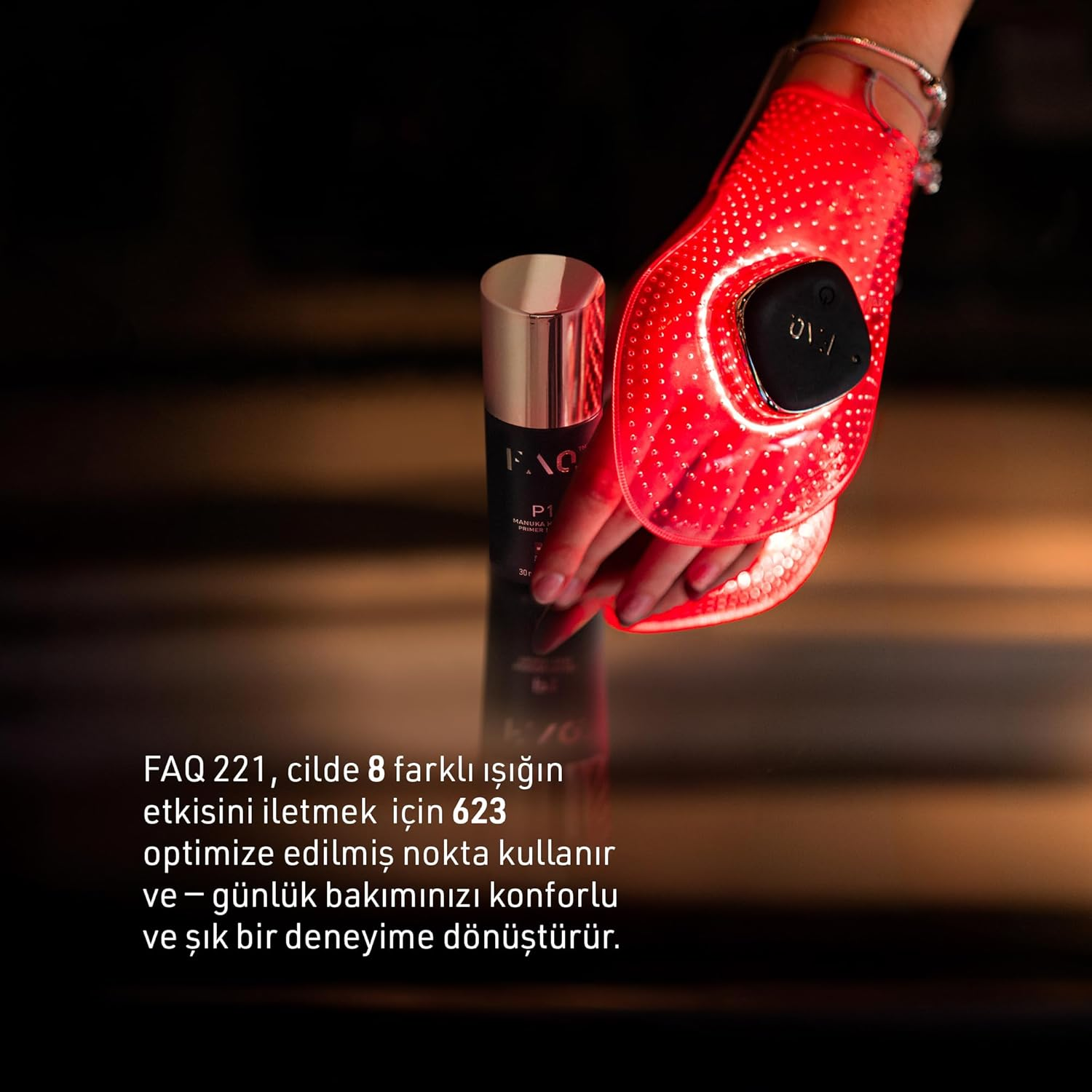 FAQ 221 Wearable Silicone Anti-Aging NIR + 7 LED Light Therapy Hand Mask - Luxury Skincare for Lines & Wrinkles - Wireless & Lightweight - Flexible-Fit & Full Coverage - Beauty Skin Care image number 1