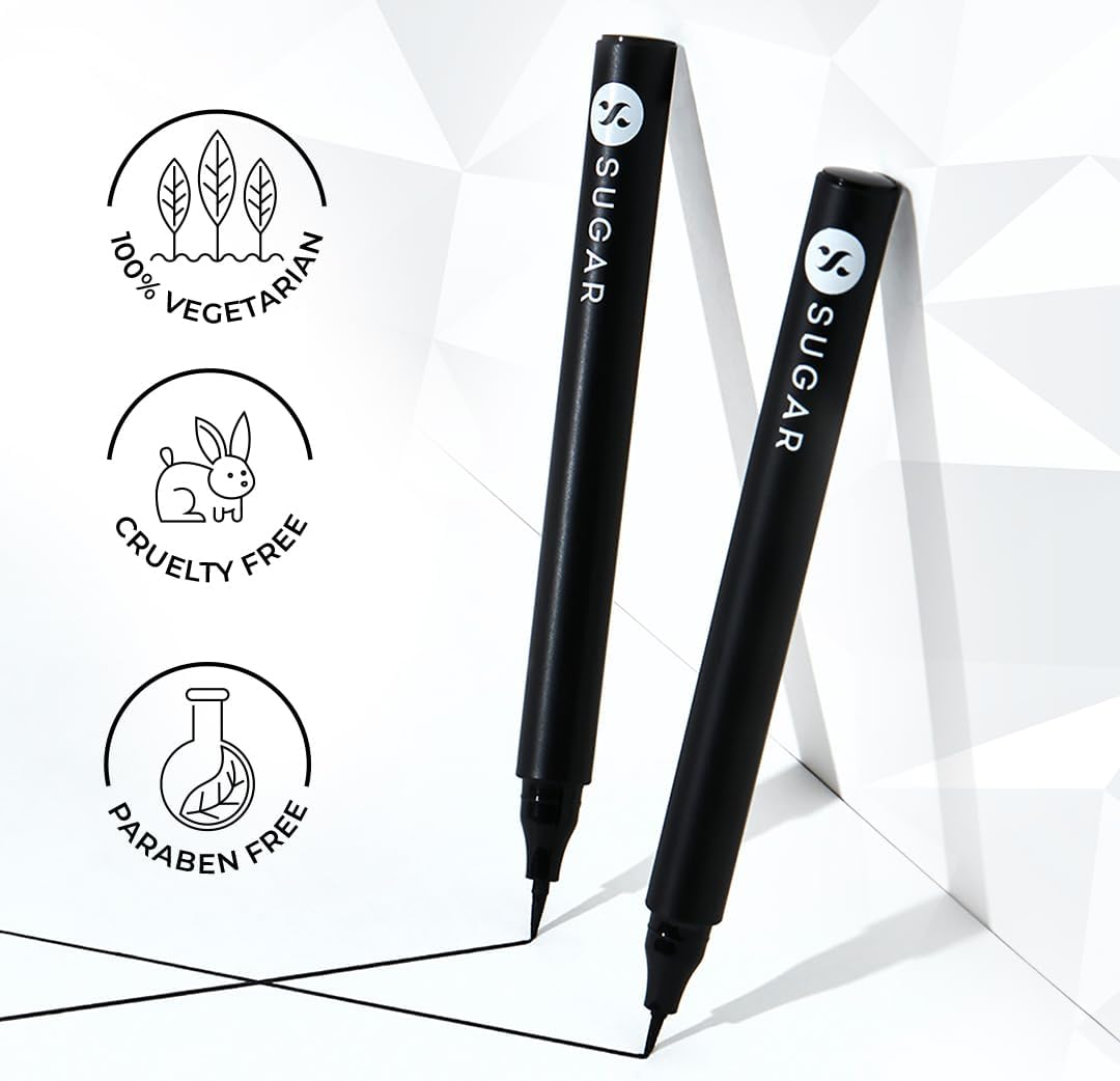 SUGAR Cosmetics Wingman Waterproof Microliner - 01 I'Ll Be Black image number 3