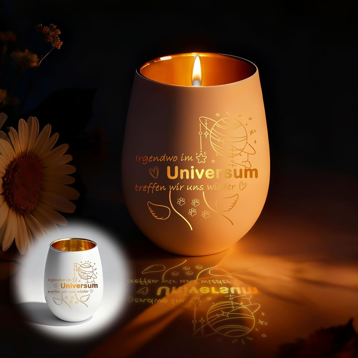 White Mourning Light with Engraving, Sympathy Gifts for Animal Owners, Funeral Candle for Deceased Pets, Funeral Candles with Saying, Comfort Gifts for Pet Owners, Mourning Decoration Grave Lights For