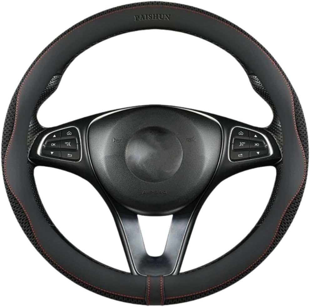 Car Steering Wheel Cover, Universal 15 Inch, Microfiber Leather, Breathable, Anti-Slip,Warm in Winter and Cool in Summer