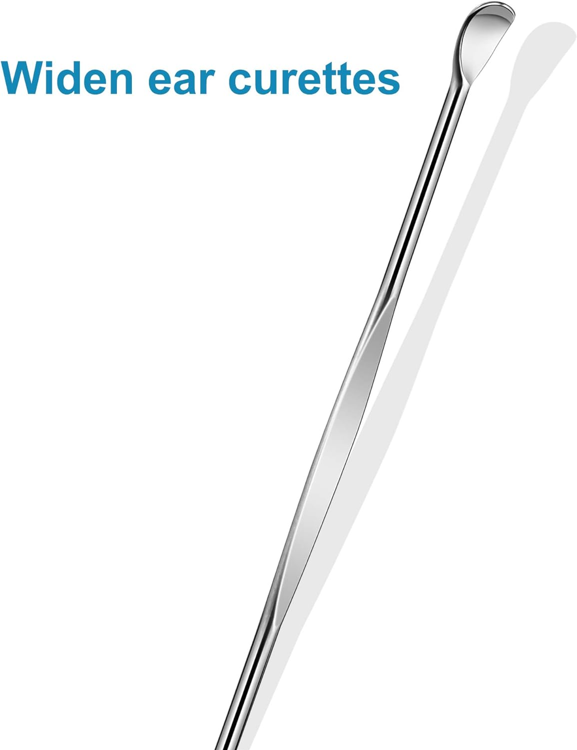 10Pcs Sliver Metal Ear Spoon Earwax Curette Remover Earpick Tool Hanging Clean Tool for Ear Key Hanging Key Pendant for Adult Children image number 1