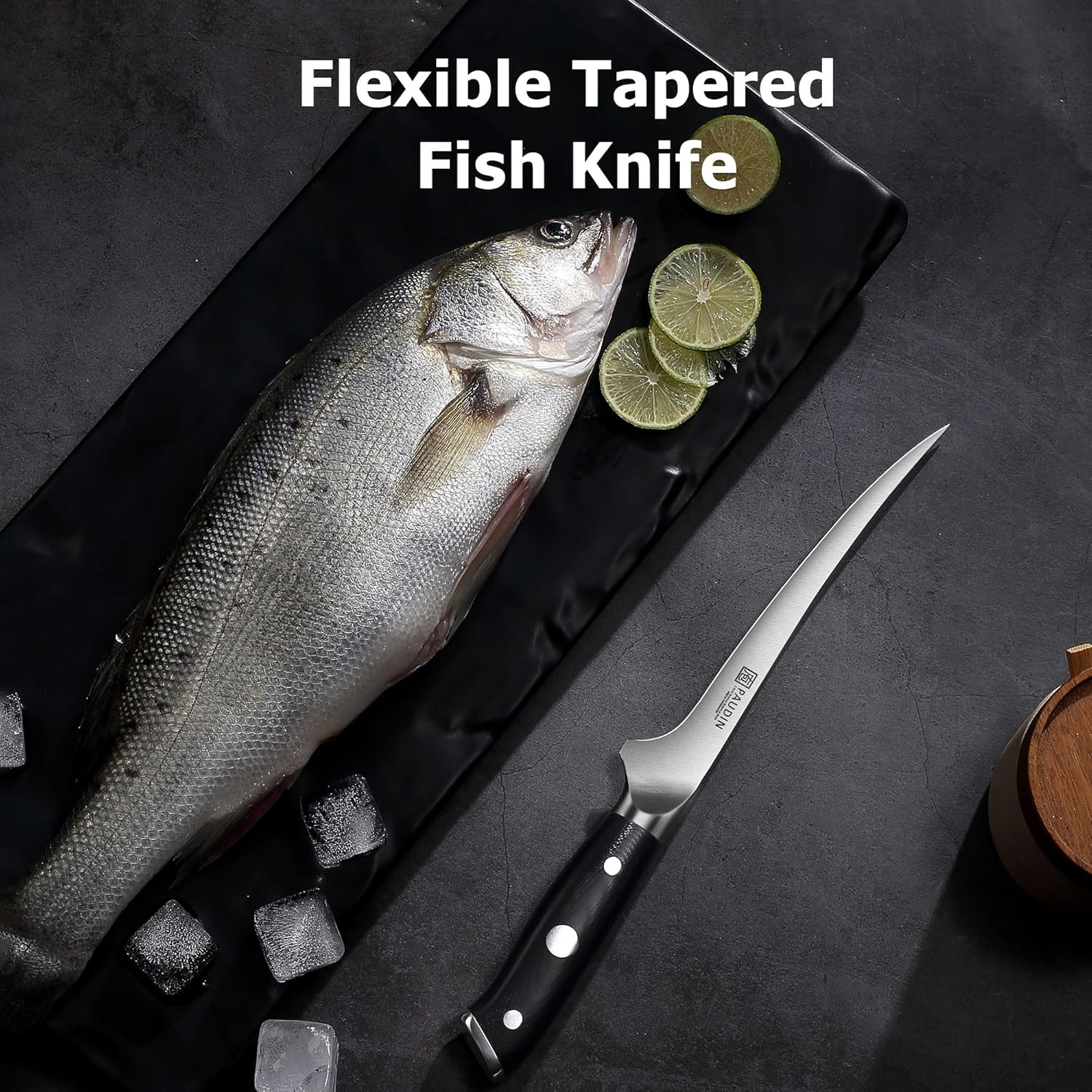 PAUDIN Filleting Knife,High Carbon German Steel Heavy Duty Chinese Chef Knife with G10 Handle, Full Tang Butcher Knife image number 2