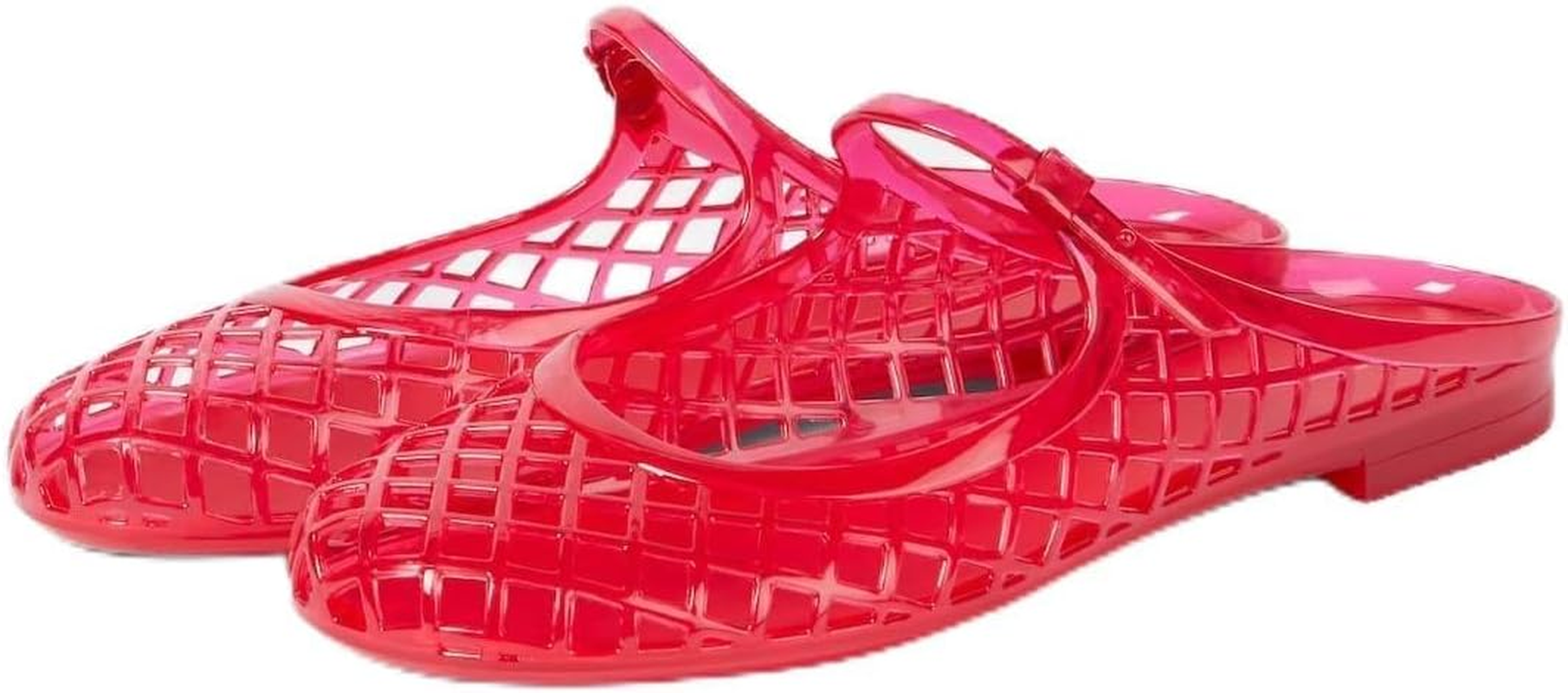 MAVMAX Clear Jelly Slide Sandals for Women Mary Jane Mules Breathable Closed Toe Flat Summer Slip on Mesh Slides for Woman image number 1