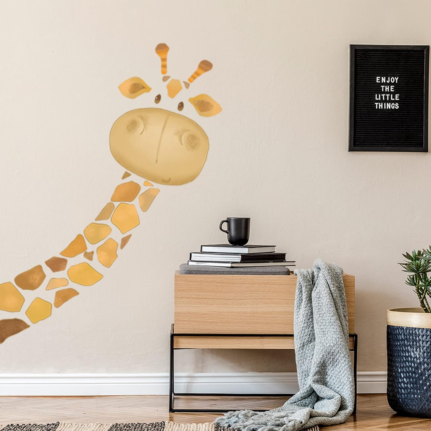 Wall Decals Cute Giraffe Room Decor TV Wall Decor Animals Lover Gift Idea Cute Animal Wall Decals for Classroom Farmhouse Store Showcase Wall Decorations