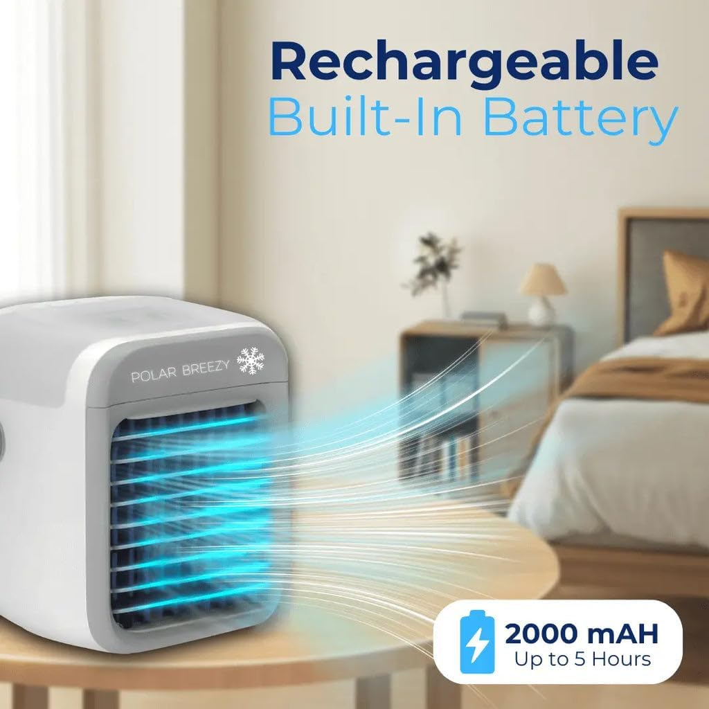 Air Conditioning,New Mini Desktop Air Cooler, Portable Room Air Conditioning with Night Light, Air Cooler for Home Room Camping Car Office with USB Connectivity (White) (1) image number 6