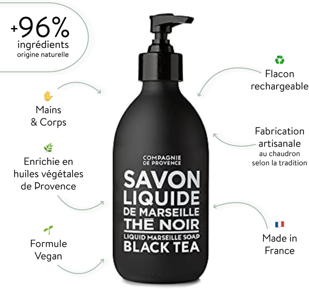 Compagnie De Provence Black Tea Liquid Marseille Soap 300 Ml image number 1