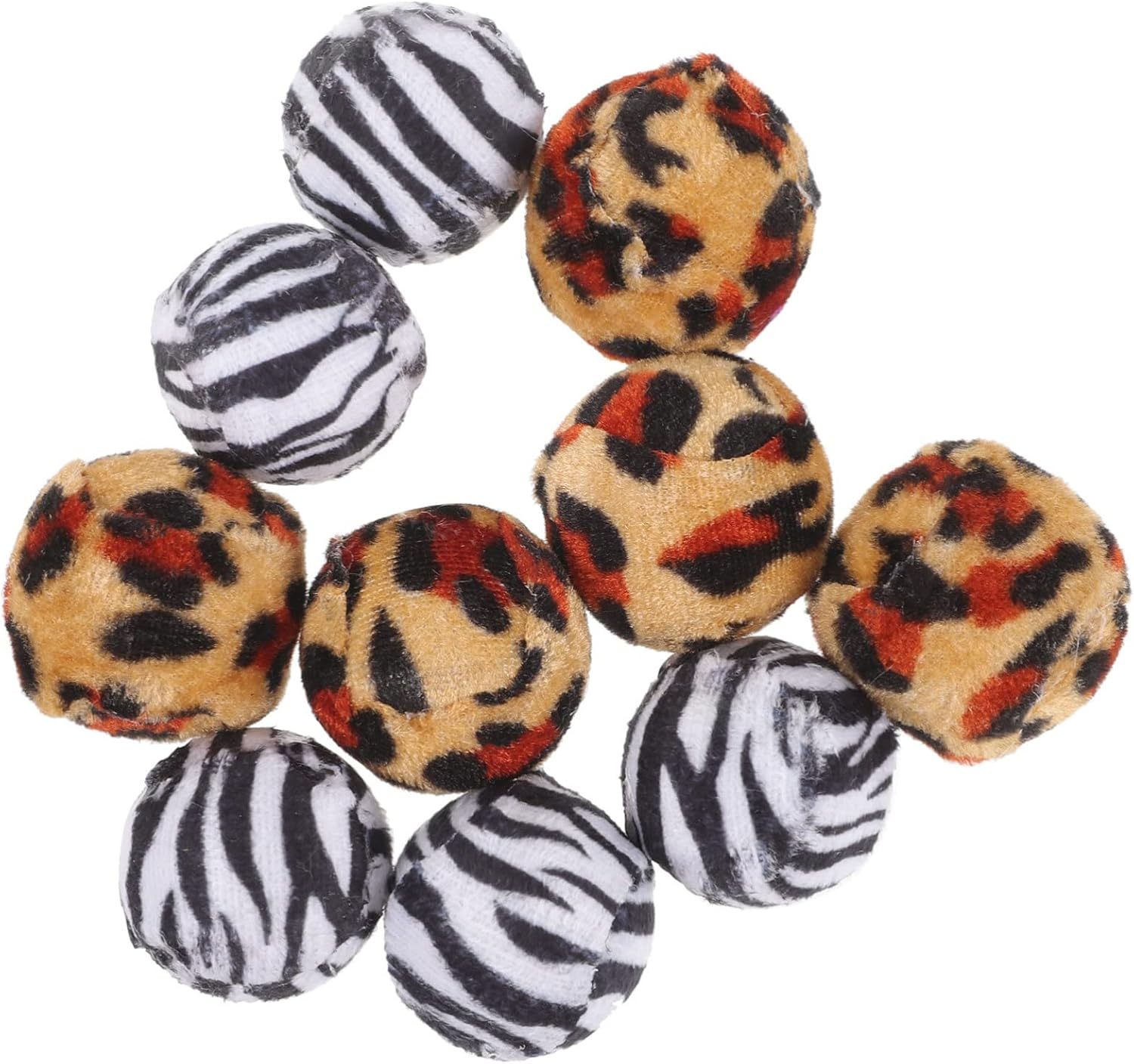 Ipetboom 10Pcs Leopard Print Cat Ball Interactive Kitten Toys Cat Balls for Indoor Pet Toys Random Color image number 6