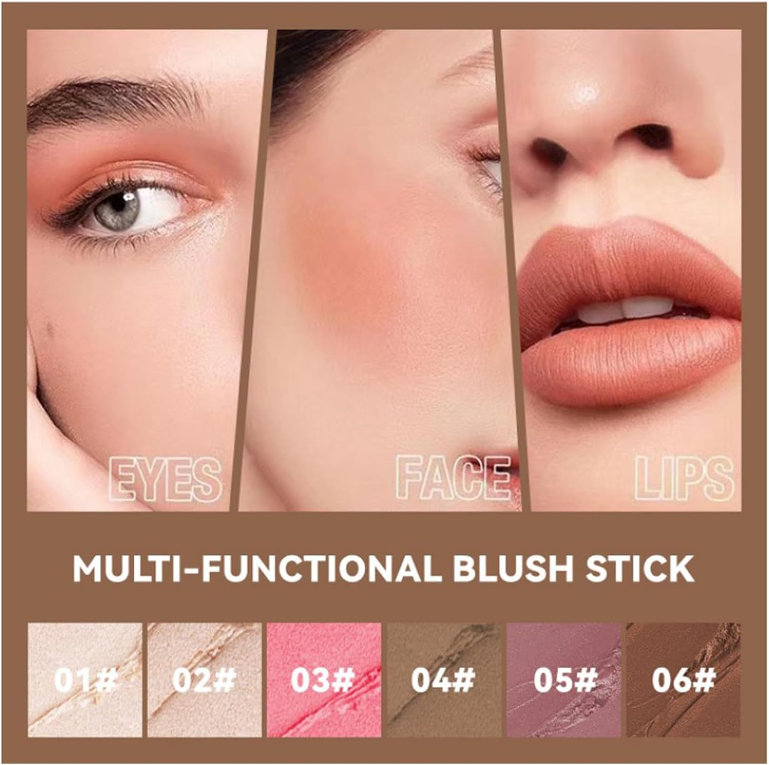 Roseflower 3Pcs Face Contour Makeup Set, Highlighter and Blush Cream Kit with Brush, Contouring Stick for Fair Skin, Concealer for Beginner Women Teen Girls - 22 image number 5