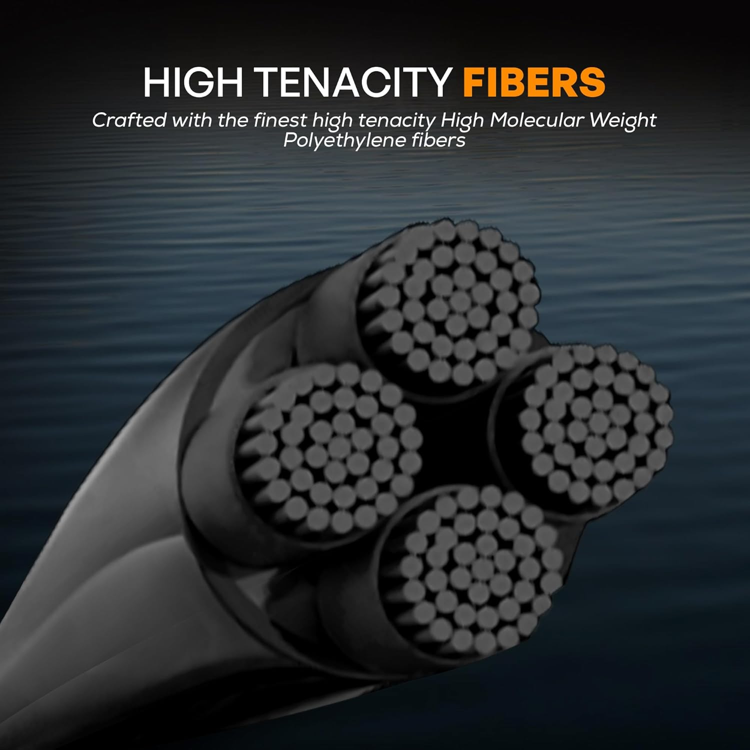 FINS Windtamer Pitch Black Braid Fishing Line - No-Fade, round 4-End Braided Line for Bass Angling, Resists Wind Knots and Twisting, Non-Bleeding image number 2