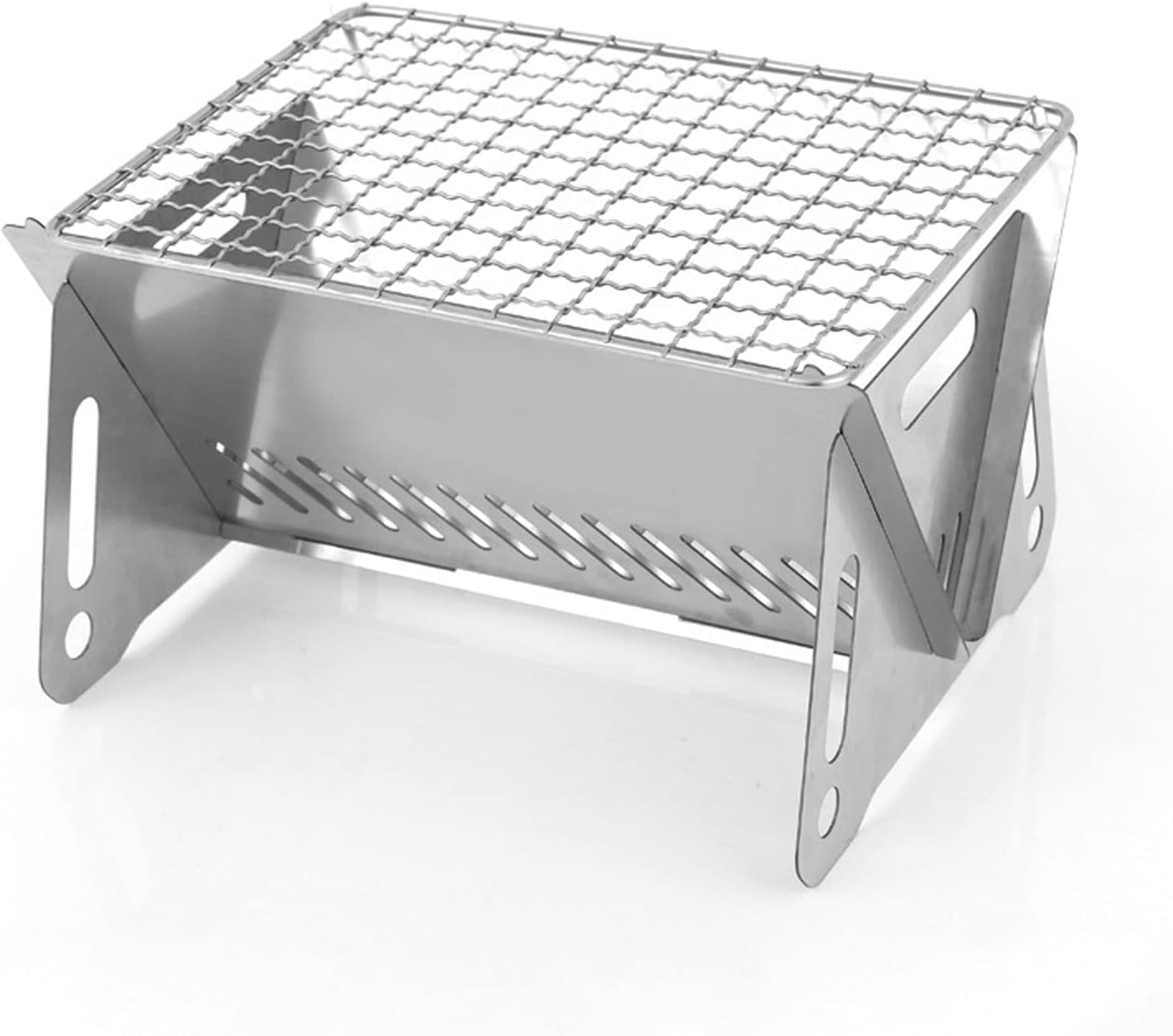 Portable Wood Stove &ndash; Compact Camping Burner with Grill Mesh, Stainless Steel Solo Backpacking Stove for Hiking, BBQ, Picnic & Travel | Detachable, Lightweight (397G) & Durable RS012T image number 3