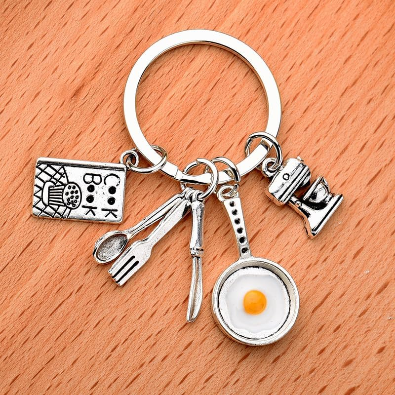 Chef Keychain Accessories Food Cooking Gifts for Women Men Chef Birthday Gifts for Mom Dad Cook Lover Gifts Keychain for Bag Accessories Charms for Handbags Car Key Chain for Backpacks Bake Keychains image number 1