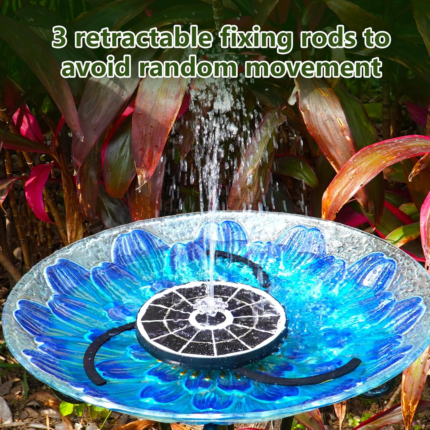 AISITIN 3.7W Solar Bird Bath Fountain Upgraded 6.3" Solar Glass Panel, Solar Powered Fountain Pump with Integrated Bracket & Storage for Bird Bath, Pond, Garden, Aquarium and Outdoor image number 3