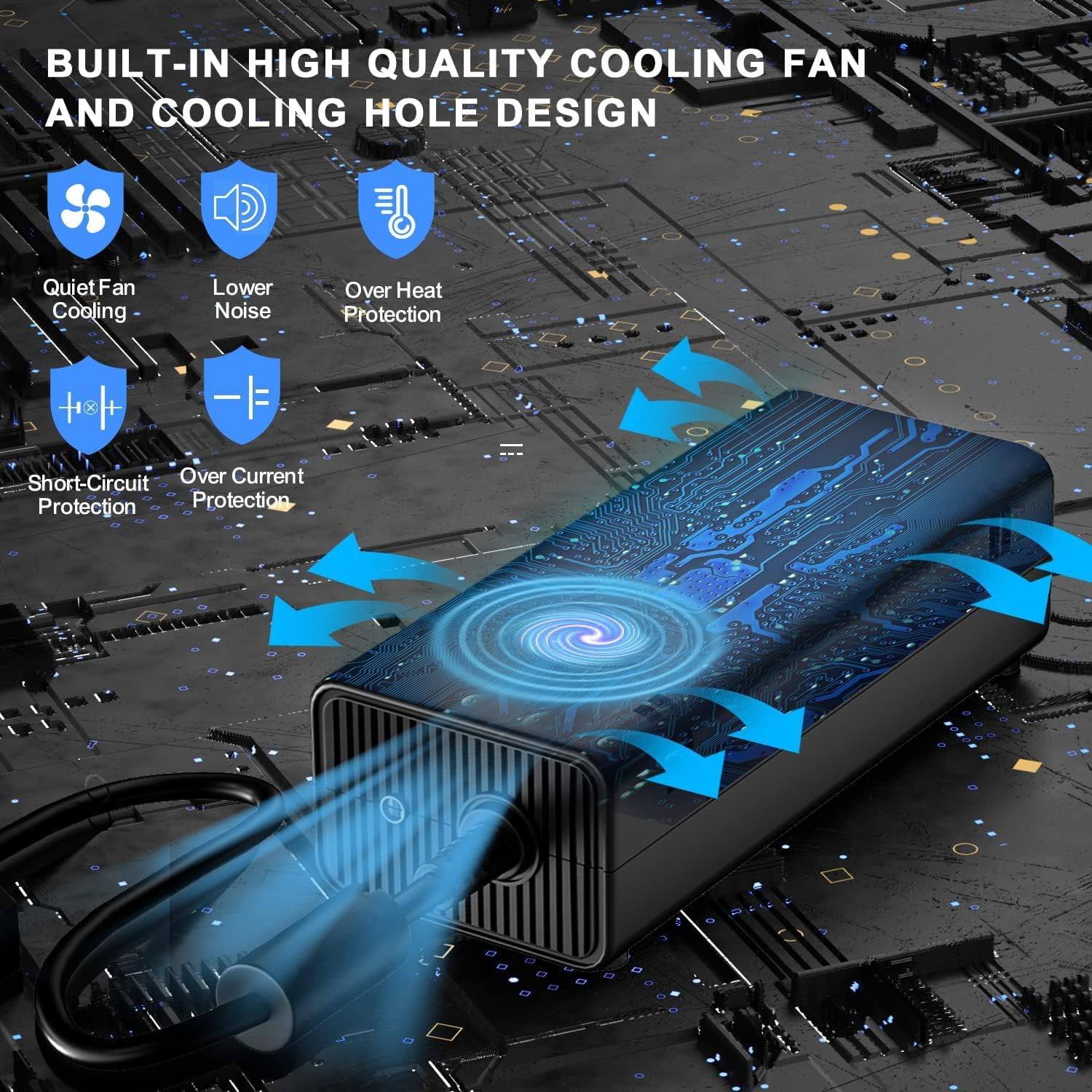 Power Supply Replacement for Xbox 360 Slim,Ac Adapter Power Supply[Advanced Quiet Edition] with Cooling Fan Compatible with Xbox 360 Slim Console image number 1