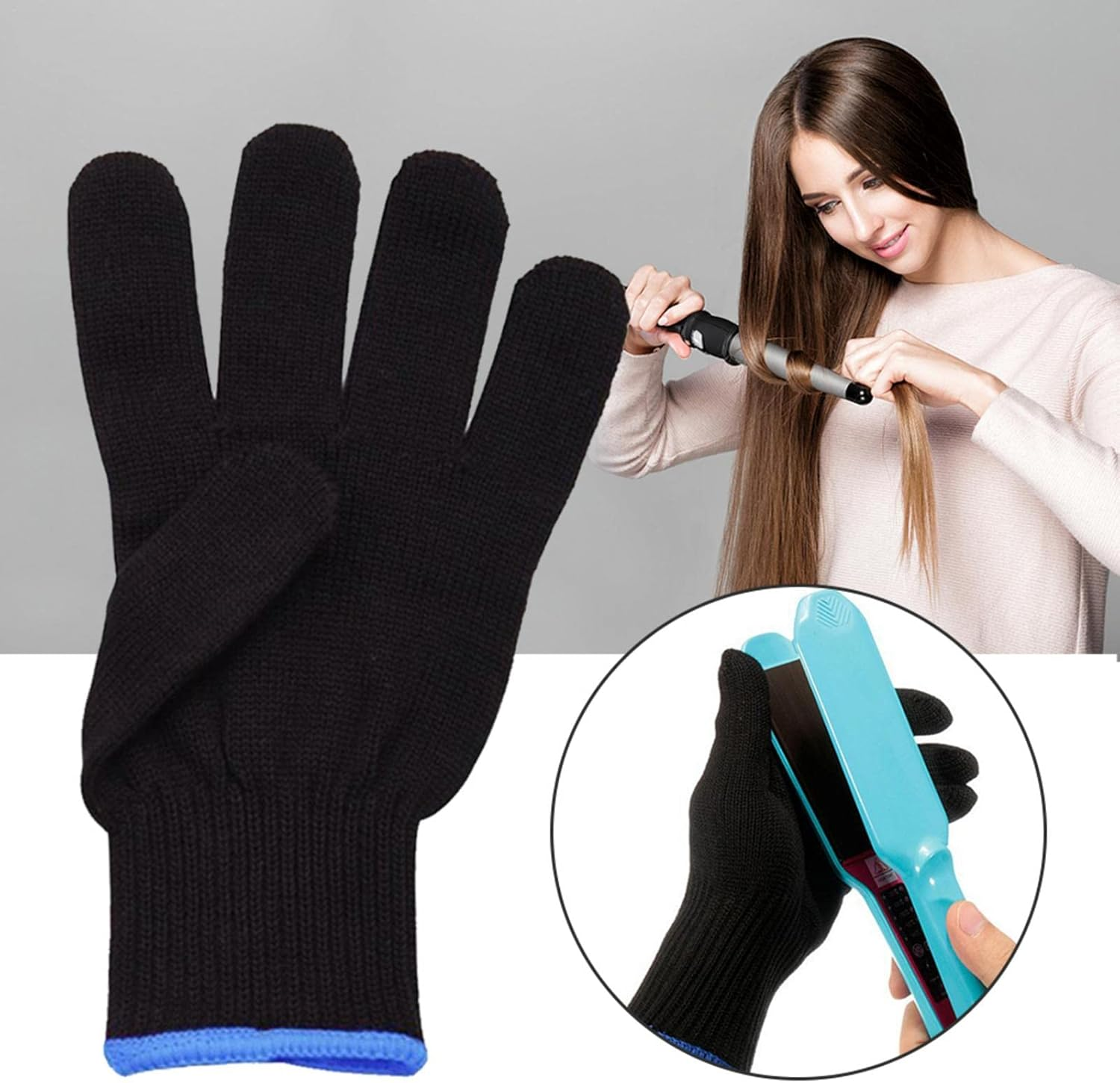 Heat Resistant Gloves Thermal Gloves Non-Slip Comfortable for Hair image number 2