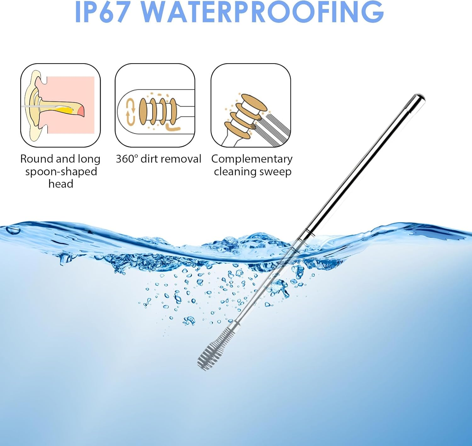 9 Pcs Ear Pick Earwax Removal Kit, Stainless Steel Ear Wax Removal Tools Set with Double-Headed Curette, Spiral Earpick and Cleaning Brush, Safe for Adults and Kids, Portable Storage Case Included. image number 4