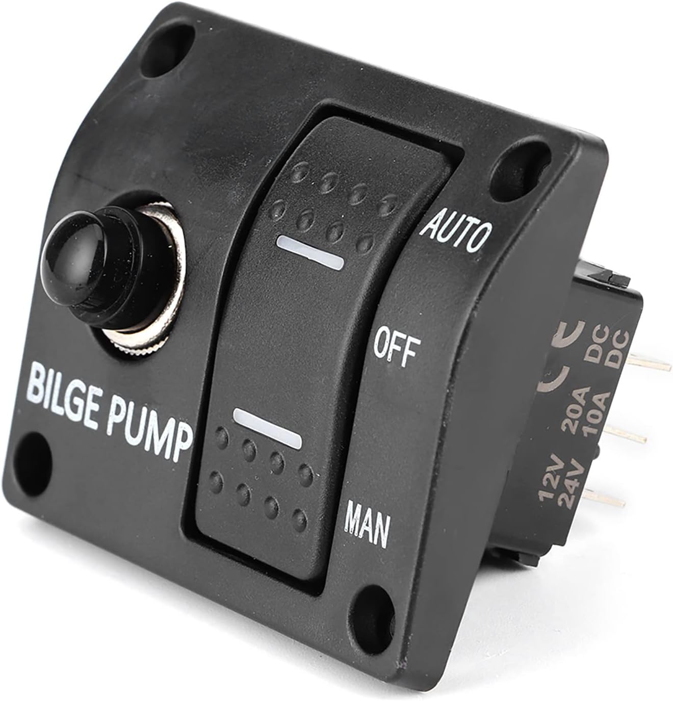 Bilge Pump Control, Long Durability Bilge Pump Switch Panel Built in Fuse Holder for 12V 24V DC Boat Bilge Pump image number 3
