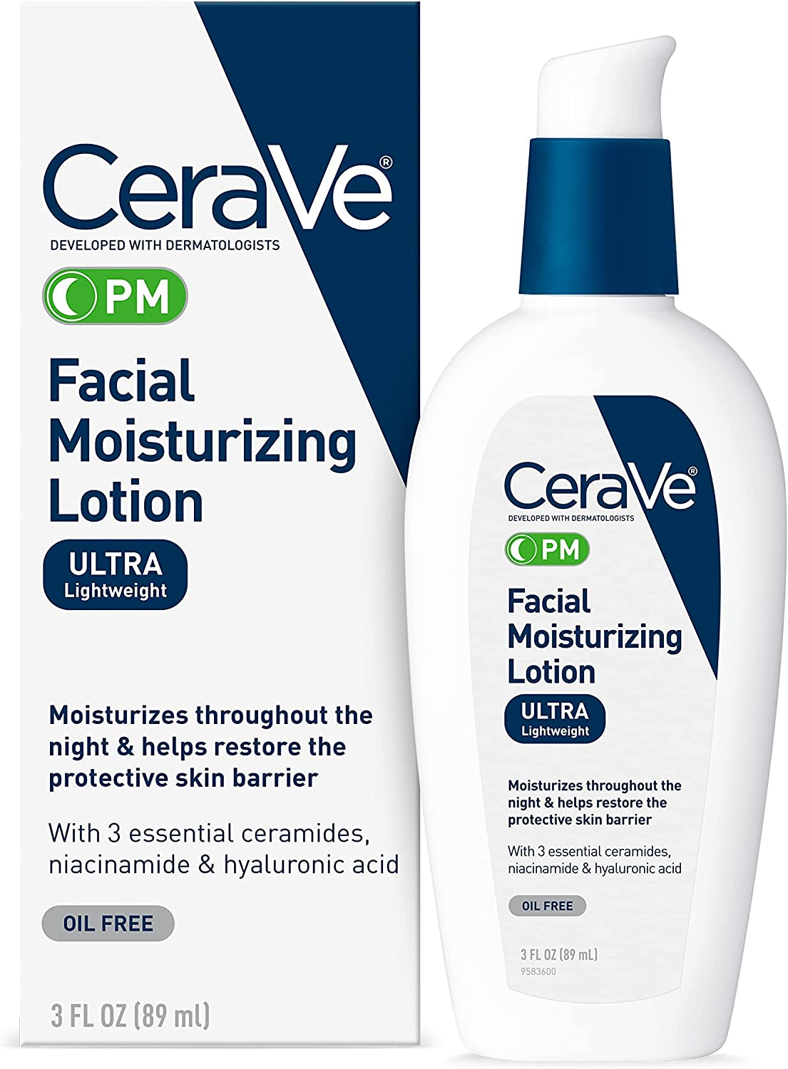 Cerave Moisturizing Facial Lotion PM, 3 Ounce image number 6