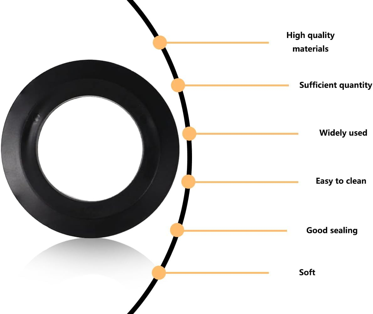 KAPSING Pack of 6 Sink Plugs, Replacement Seal, Black, Rubber Sink Plug Seals, Replacement Part for Diameter 78-83 Mm Strainer Basket image number 4