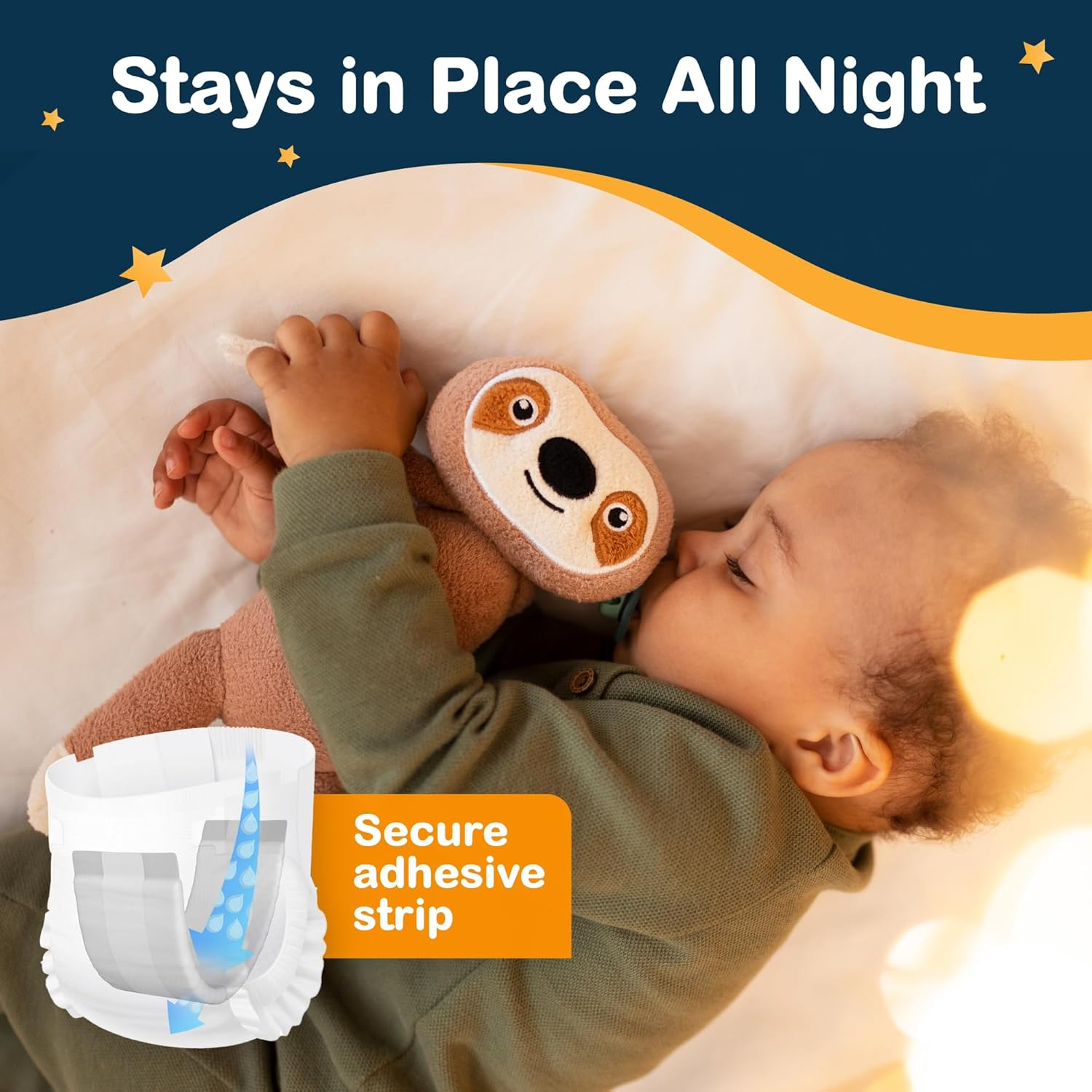 Dimples Booster Pads, Baby Diaper Doubler with Adhesive - 1 Size Fits All Diapers - Boosts Diaper Absorbency - No More Leaks 90 Count (With Adhesive for Secure Fit)