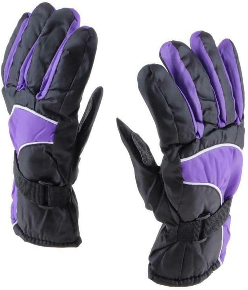 Apparel 2 Pairs Gloves Women Ultra Heat Retention Ski Thermal Lined Pink&Purple image number 2