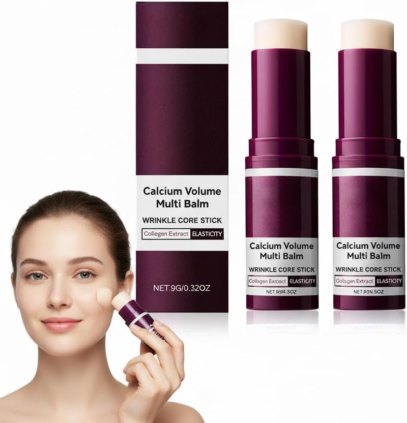Calcium Multi Balm, Calcium Volume Multi Balm, Wrinkle Core Stick, Moisturizing Stick,Peel Shot Repair Moisturizing Cream,Lifting Firming Serum Sticks, Collagen Cream. (2PCS)