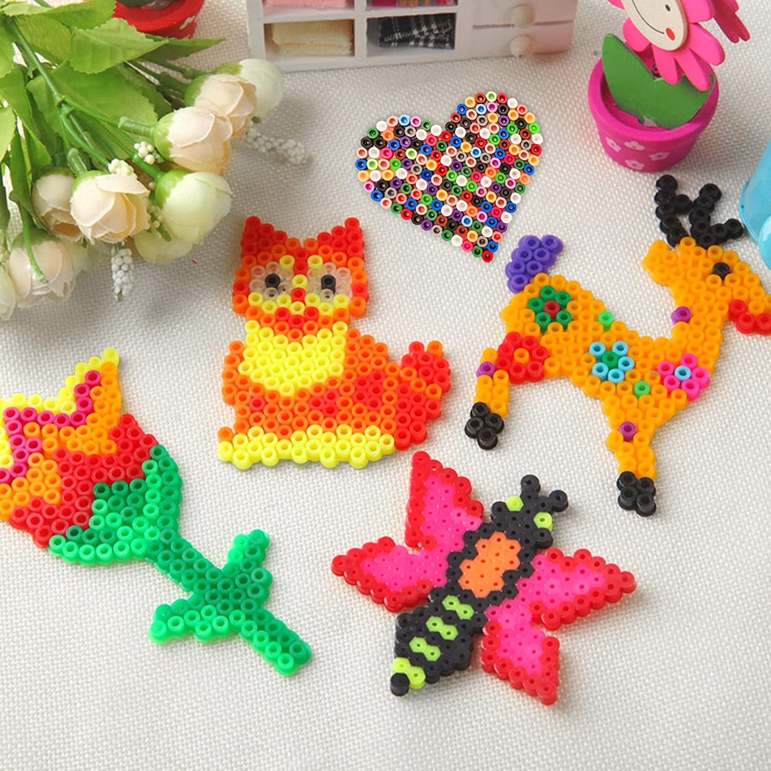 YEESON 6 Pieces Large Square Fuse Beads Boards,5Mm Plastic Beads Boards Suitable for Children DIY Handmade Craft Beads image number 5