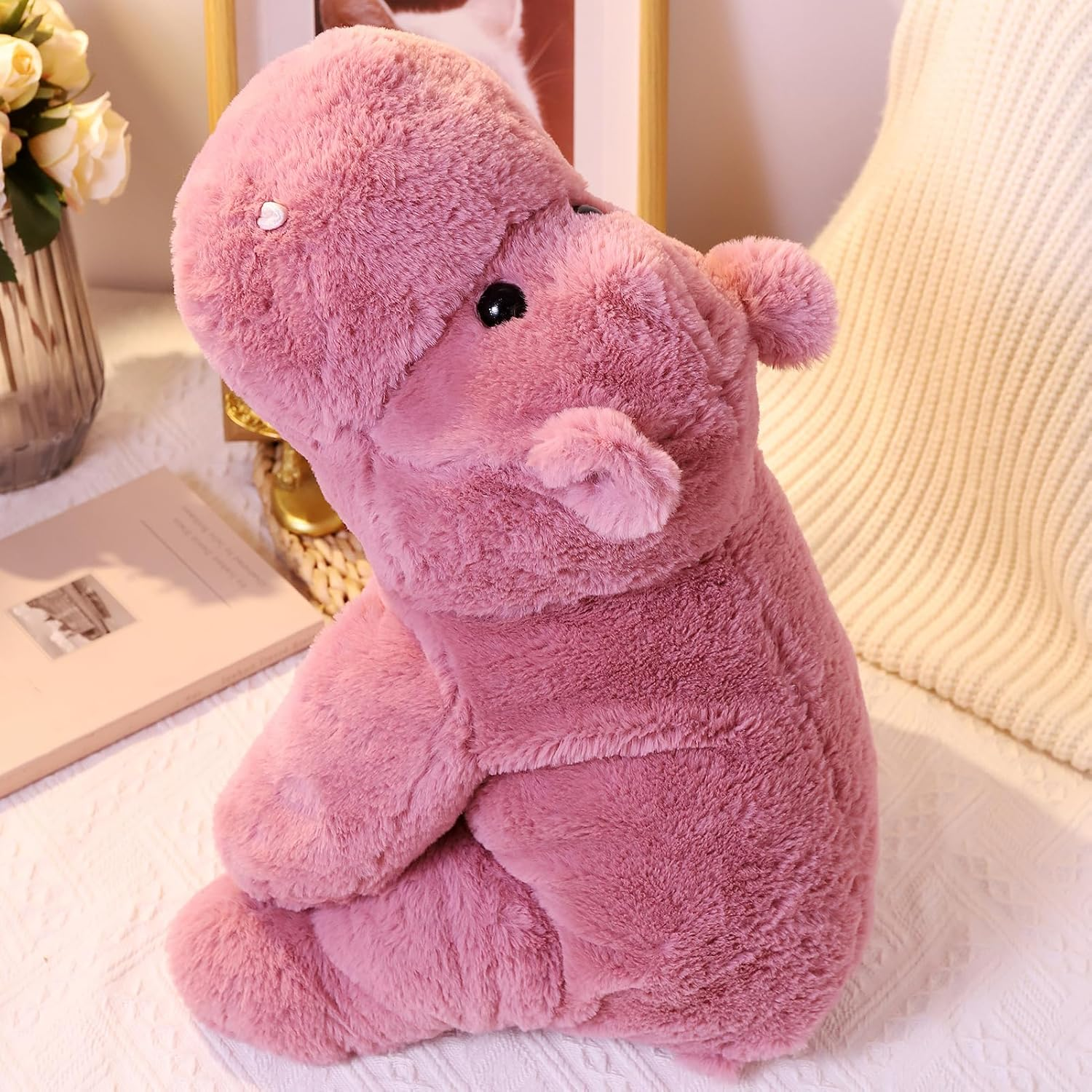 Weighted Toy 60Cm 2Kg, Soft Pink Medium Hippo Stuffed Animal, Perfect Cuddly Weighted Hippo Plush for Comfort and Relaxation image number 6