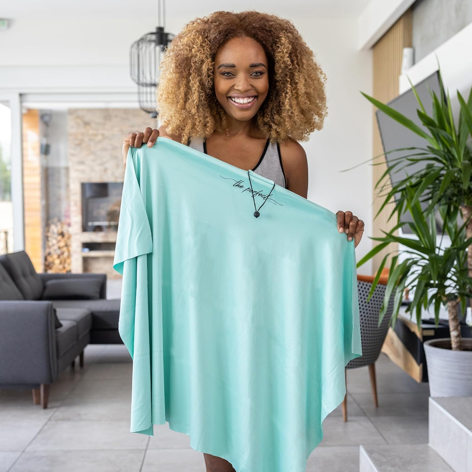 Microfibre Hair Towel Wrap for Women - Absorbent Quick Drying Turban for Wet, Curly, and Long Hair for Women, Girls, and Kids - anti Frizz - the PERFECT HAIRCARE - Aquamarine image number 5