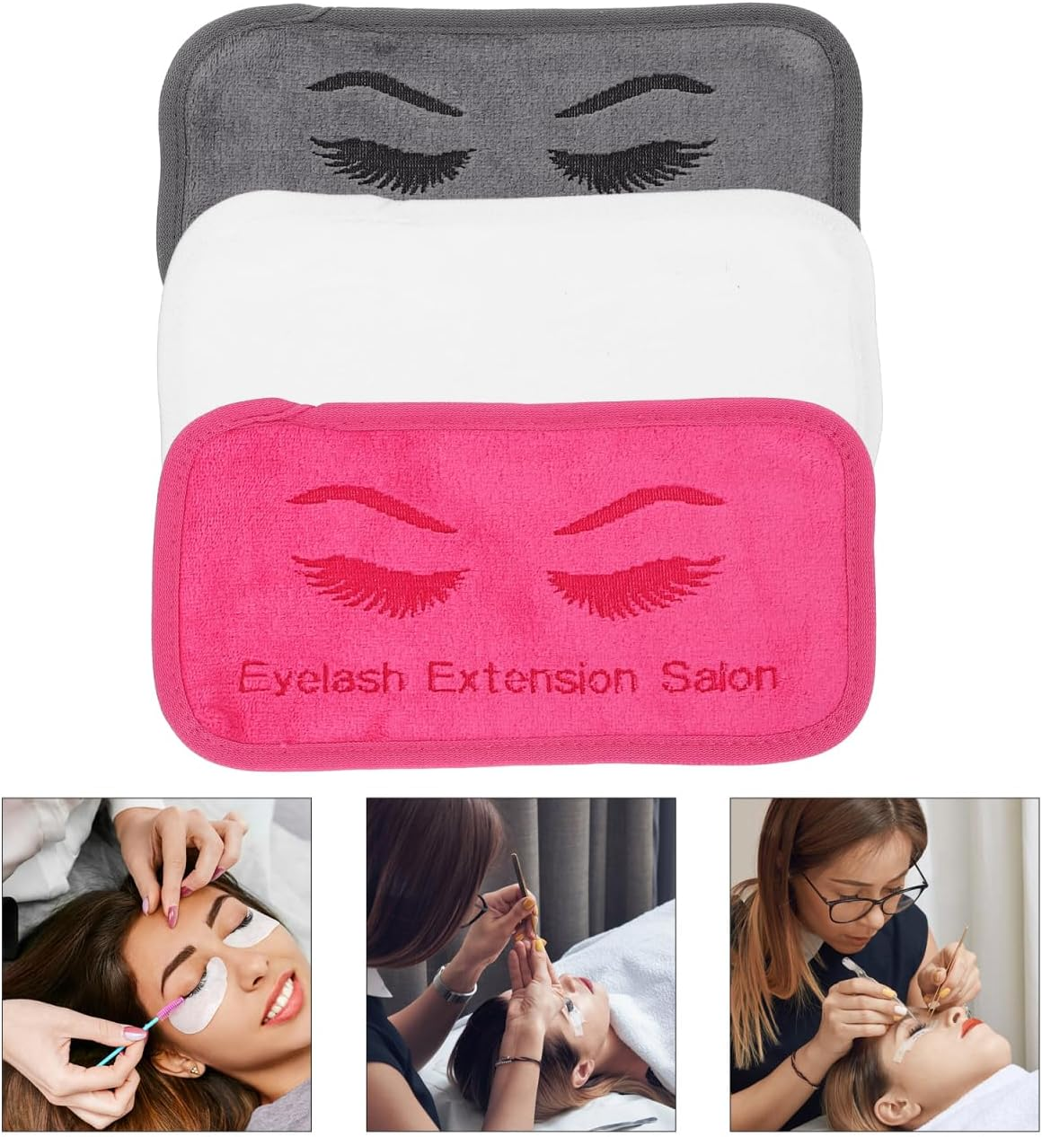 Beaupretty Pack of 3 Coloured Pads for Eyelash Extensions and Forehead Scarves for Eyelash Extensions, 3 Pieces Eyebrow Tool Eyebrow Extension Eyelash Accessories Tool False Eyelash Pads image number 6