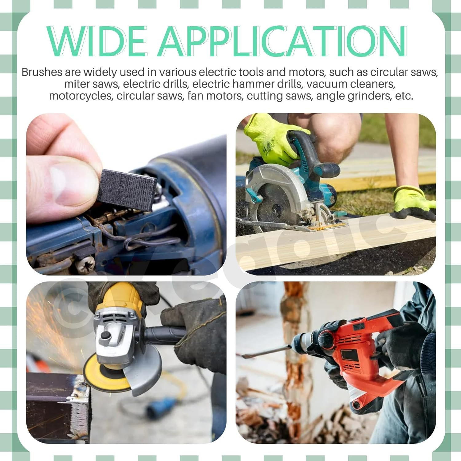 Keadic 69Pcs 23 Sizes Electric Motor Carbon Brushes Replacement Assortment Set, Power Tool Motor Brush for Grinder & Electric Motors image number 1