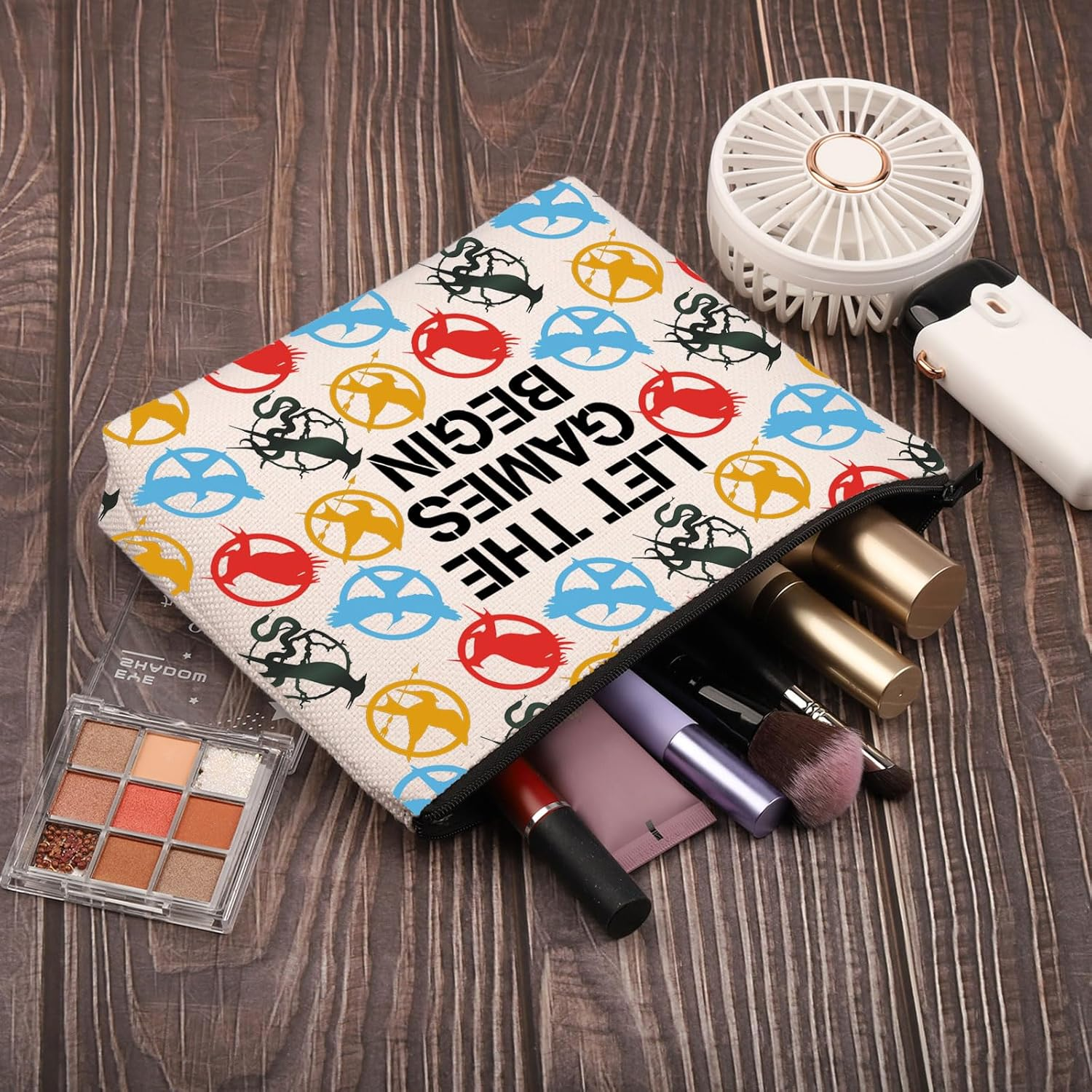 PLITI Hunger Movie Inspired Merch Hunger Series Fans Gift Let the Games Begin Songbirds and Snakes Makeup Bag, Games Begin Bagu, Fashion image number 3
