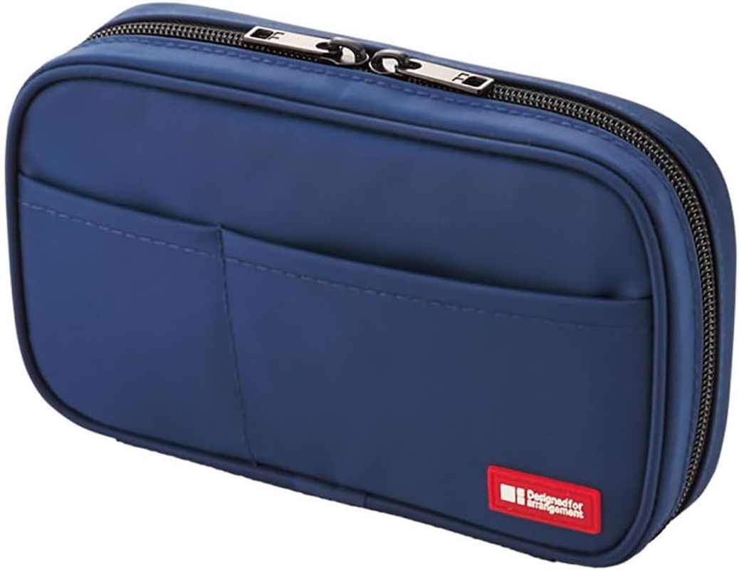 Lihit Lab Large Capacity Double Zipper Pencil Case for School Office College, Big Capacity 6 Compartments Pencil Bag Holder Adults Teen Boys Girls, Travel Cosmetics Storage, Black Camo (A7555-134)