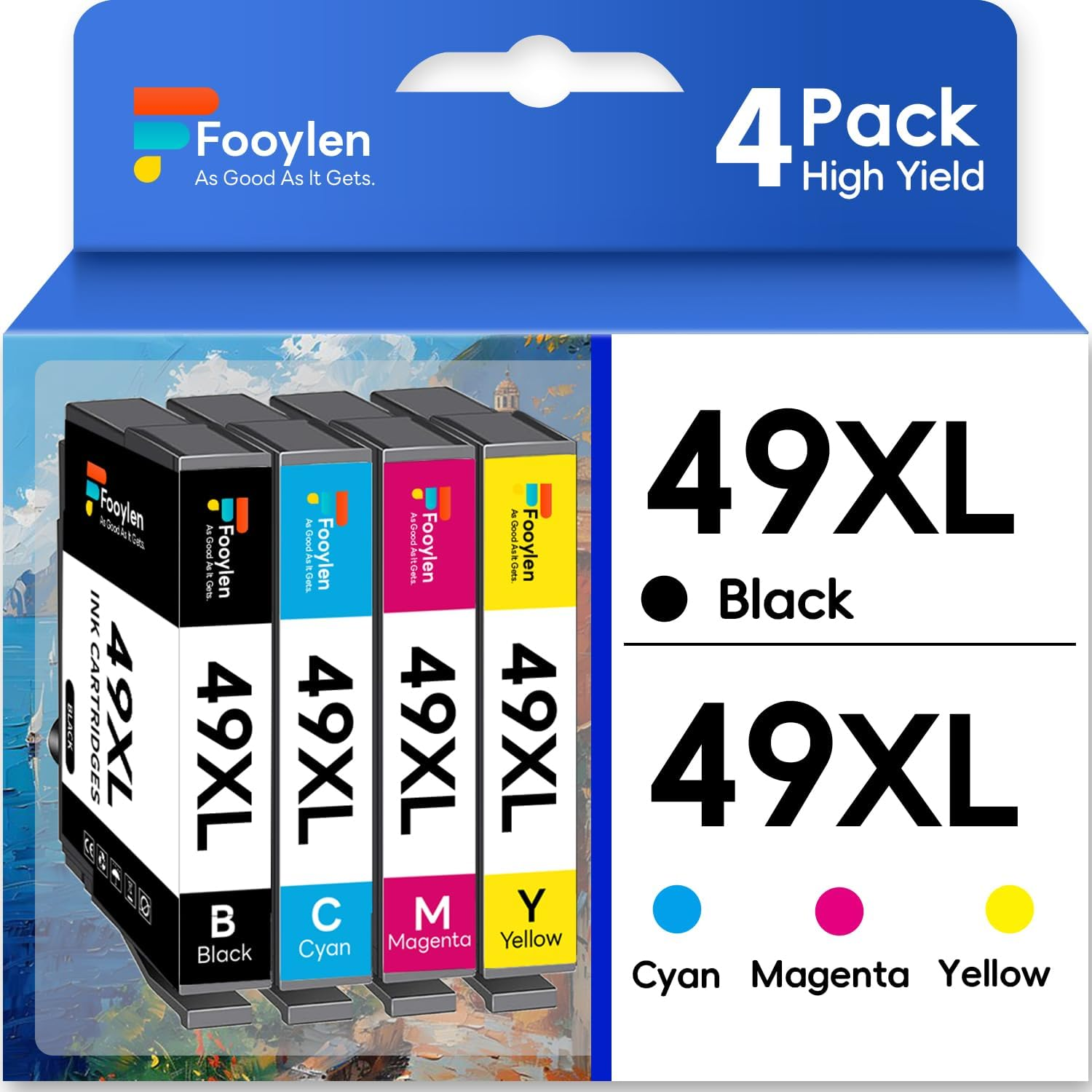 Fooylen 212XL Ink Cartridges 5-Pack Compatible for Epson XP-2100 XP-3100 XP-3105 XP-4100 Epson WF-2810 WF-2830 WF-2850 (2B/1C/1M/1Y)