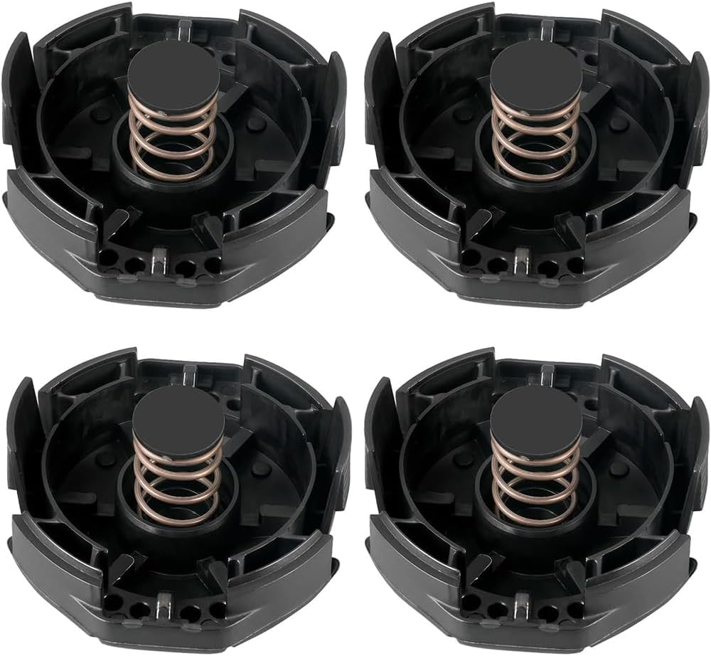 2 Pack Trimmer Parts,Replacement for Speed Feed 400 Trimmer Head,X472000070 Wear Cap Spool Cover 4" Heads,Fit Forsrm-230,Srm-225,Dimmer Cover with Spring(Black) image number 2