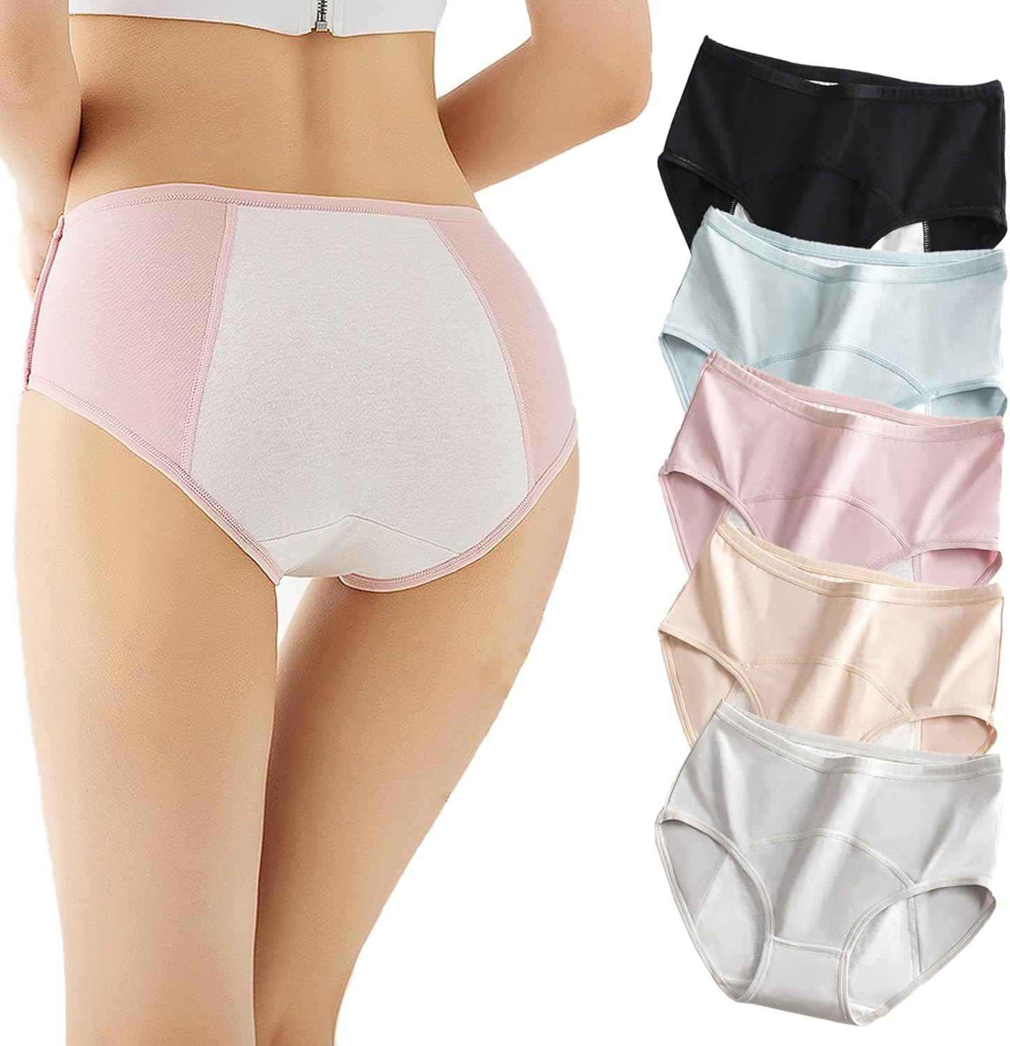 Pinknate Panties Leak Proof, Sleekhip - Leakproof High-Waist Tummy-Control Butt-Lifting Panties, Leakproof Ladies Underwear Washable