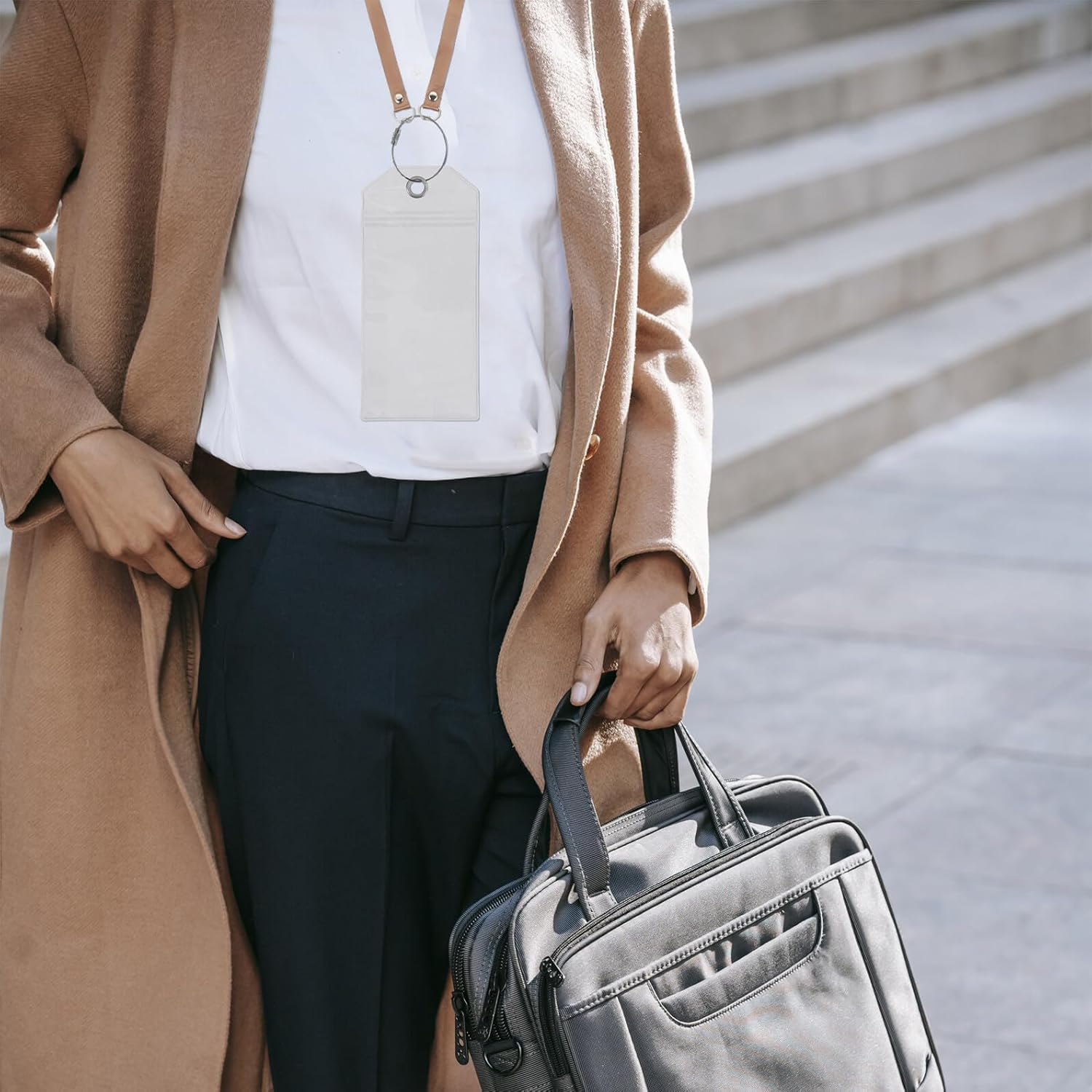 BUTIFULSIC 5Pcs Clear PVC Luggage Tags with Steel Rings for Cruise Ships Travel Bags Suitcases Multipurpose Badge Sleeves for Organizing Essentials image number 2