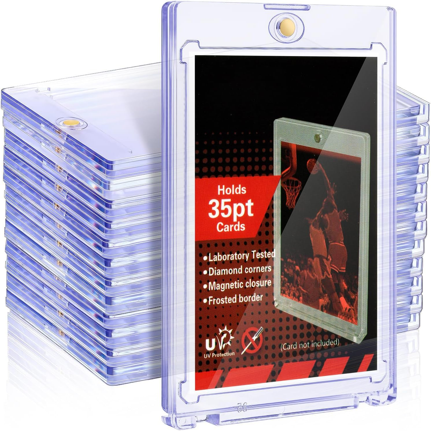 Magnetic Card Holders for Trading Cards, One Touch Card Holder, Trading Cards Protectors Hard Plastic for Baseball Sports Cards (10) image number 4