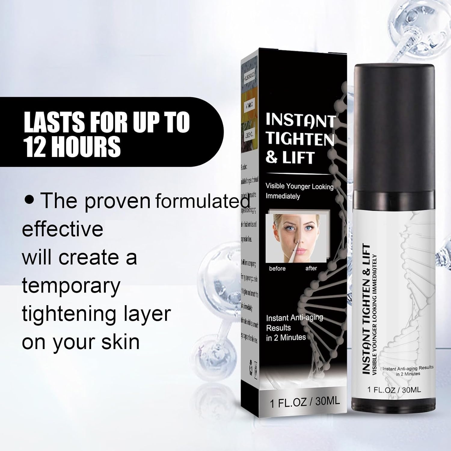 Instant Face Lift Cream, Face Tightening Cream Instant Wrinkle Remover, Temporary Face Tightener, Firming Cream for Loose Skin, Wrinkle Repairs Anti-Aging Serum (2Pcs) - 4Pcs image number 5