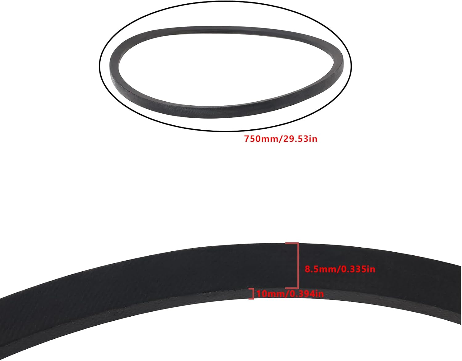LT Easiyl 2 Pieces V-Shaped Drive Belt 3V270 Industrial Rubber Belt 750Mm Width 10Mm for Band Saw Sander Planer Black image number 4