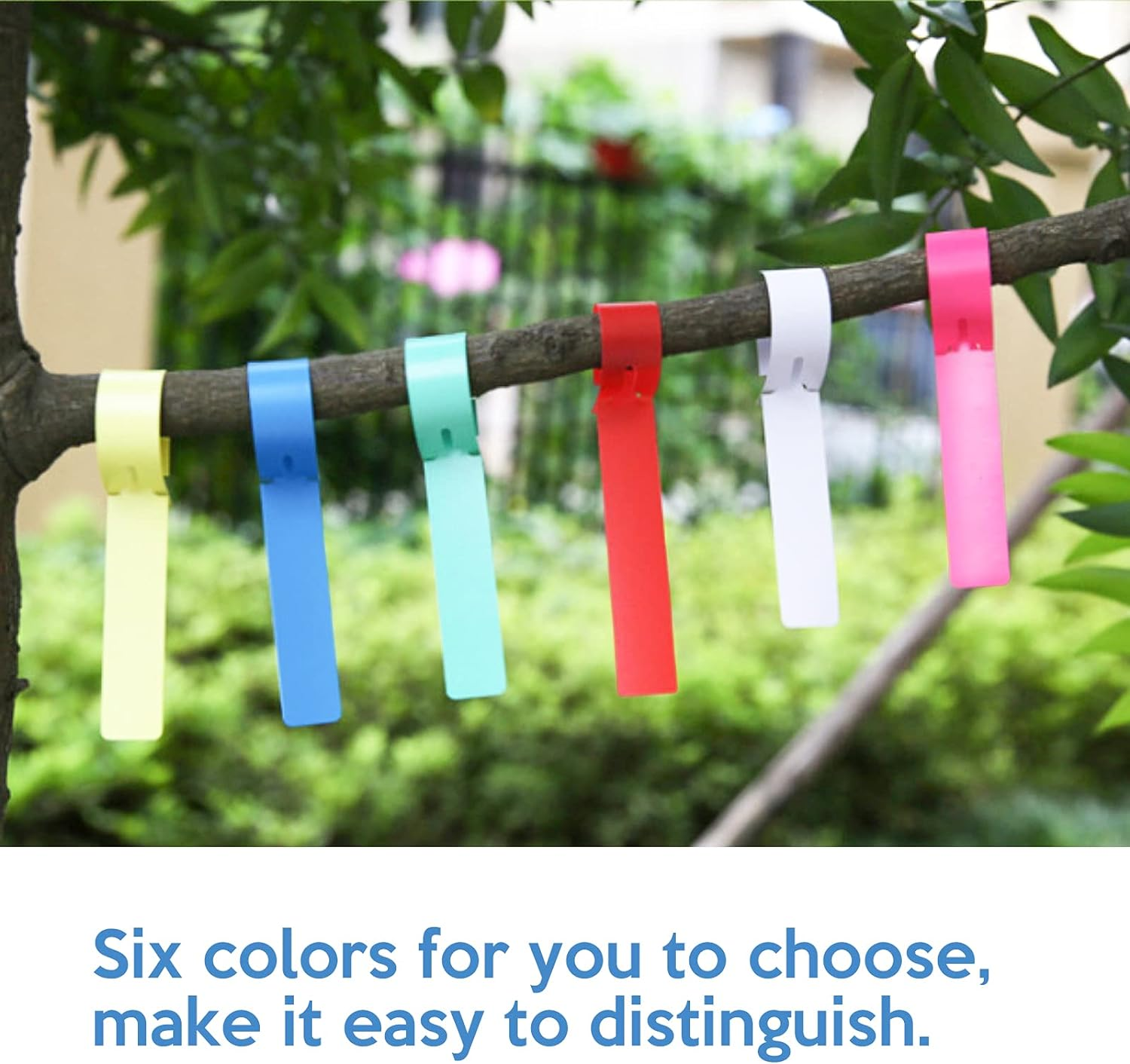 Plant Labels Valuehall 600Pcs Nursery Garden Labels 6 Colors Plastic Plant Tree Tags Large Writing Surface Waterproof and Reusable V7G01 image number 3