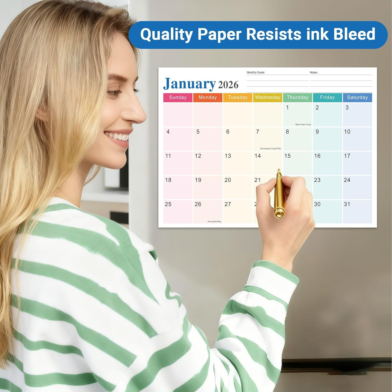 Magnetic Calendar for Refrigerator 2026-2027, 18-Month Fridge Calendars with Australia Holidays & Stickers, Monthly Planner Jan 2026&ndash;Jun 2027 for Home Family Easy Tracking Organizing Planning Gift image number 3