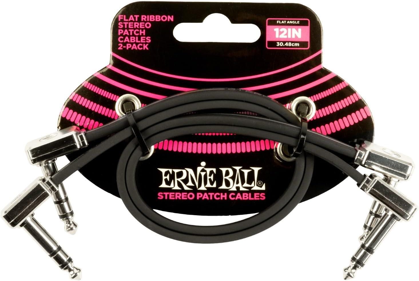 Ernie Ball 6" Single Flat Ribbon Stereo Patch Cable - Black image number 5